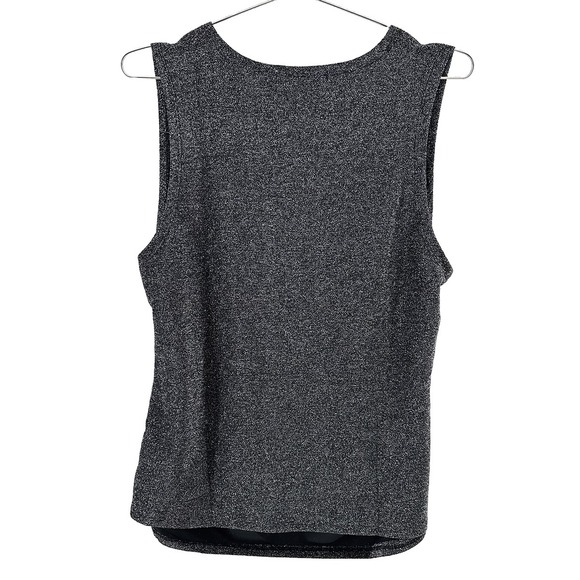REBECCA MINKOFF‎ Shimmer Metallic Tank Top • Large • silver, black - Picture 4 of 8